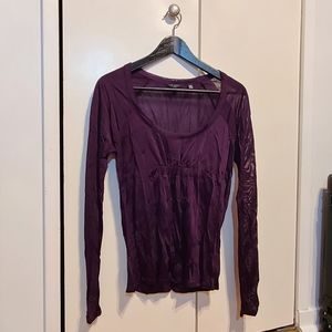 Sheer purple Ted Baker scoop neck long sleeve